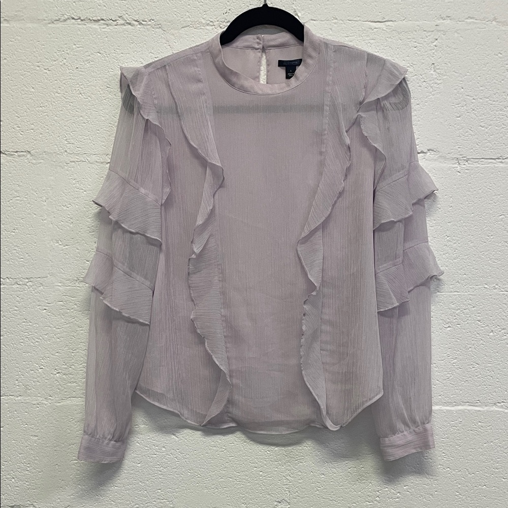 Ann Taylor Lavender Ruffle Blouse
